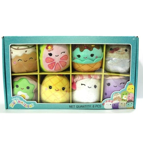 Kellytoy Official Food Squishmallows Lena Maui Keina Maya Chanel Set 85 - Inch